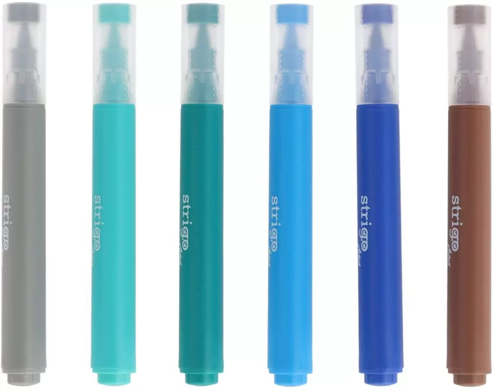 Marker akrylowy z końcówką Brush - zestaw 9, 6 szt - tantis.pl