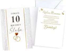 Karnet Rocznica ślubu 10