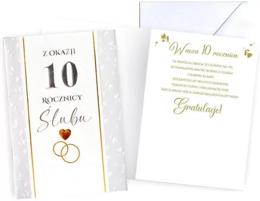 Karnet Rocznica ślubu 10