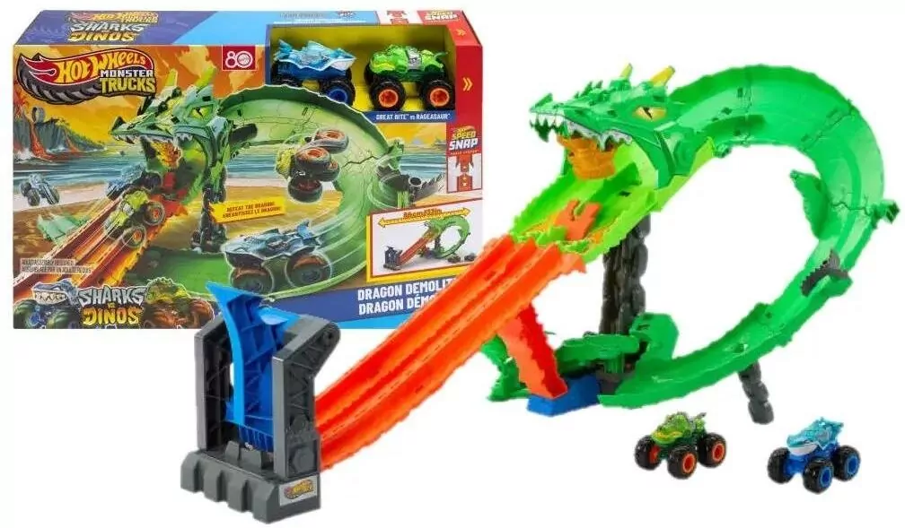 Hot Wheels Monster Trucks Rekiny vs Dinozaury - tantis.pl