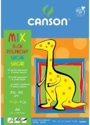 Blok rysunkowy Canson A4 80,90g 15ark, mix