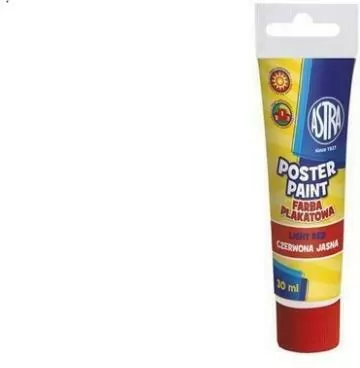 Farba plakatowa tuba 30ml j.czerwona  ASTRA - tantis.pl