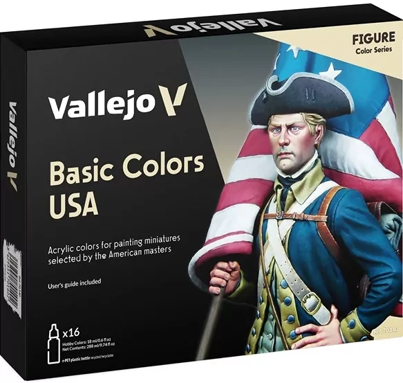 Vallejo: 70.140 - Model Color - Figure - Basic Colors USA (16 x 18 ml) - tantis.pl