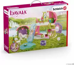 Błyszczący dom kwiatowy z jednorożcami, jeziorem i stajnią 42445