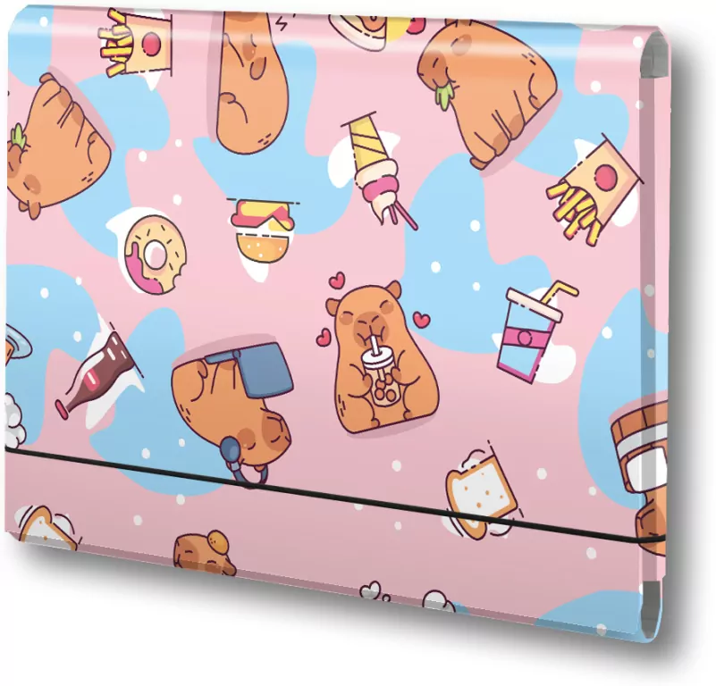 Teczka łamana A4 na gumkę Kapibara food PENMATE - tantis.pl