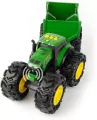 TOMY. John Deere Monster Traktor z przyczepą światło i dźwięk - tantis.pl