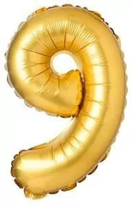 Balon foliowy 9. Złoty 69cm - tantis.pl
