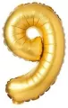 Balon foliowy 9. Złoty 69cm - tantis.pl
