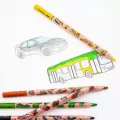 Kredki trójkątne jumbo Pojazdy 10 kolorów KIDEA - tantis.pl