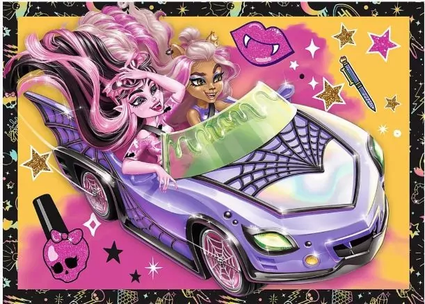 Puzzle 4w1 Elektryzujący dzień Monster High TREFL - tantis.pl