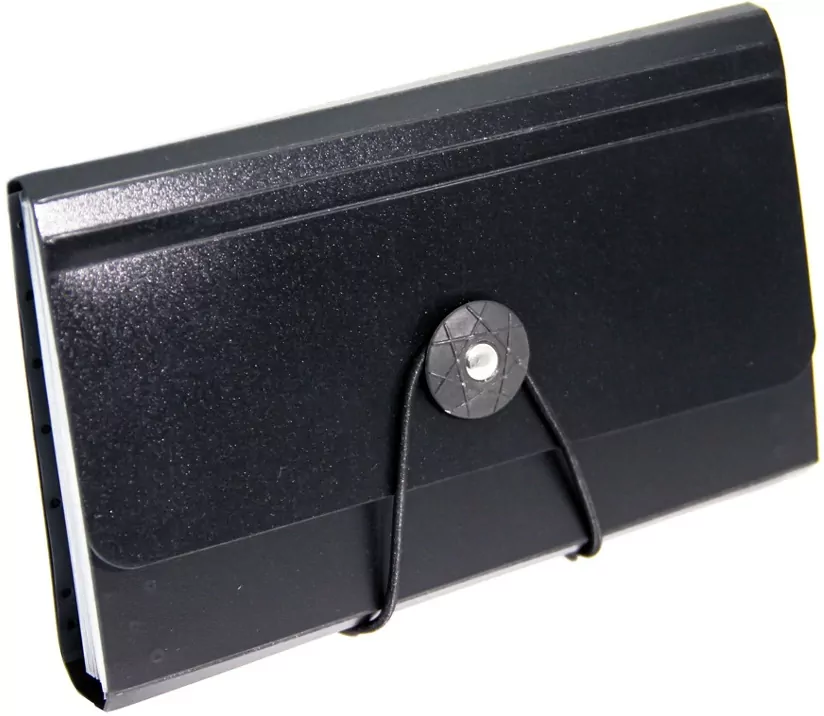 Teczka harmonijkowa PP czarna 12x18cm - tantis.pl