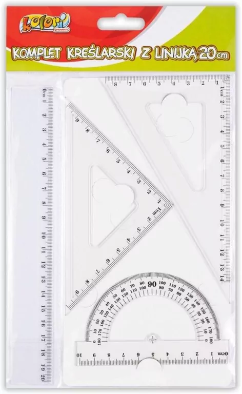 Komplet kreślarski z linijką 20cm - tantis.pl