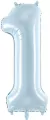 Balon foliowy cyfra 1 72cm jasny niebieski - tantis.pl