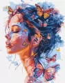 Malowanie po numerach. Dziewczyna i motyle 40x50cm - tantis.pl