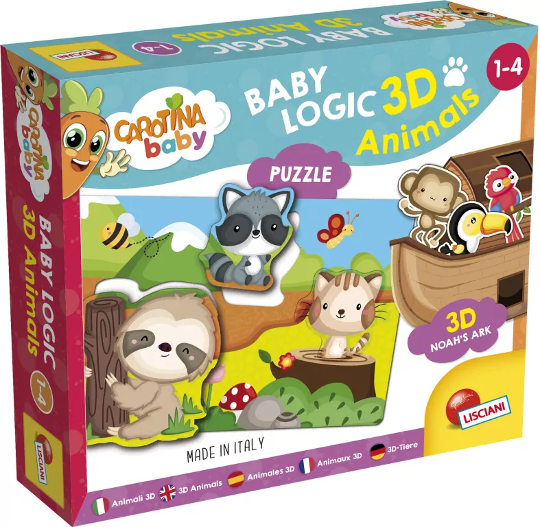 Lisciani. Carotina Baby. Logic 3D. Zwierzęta - tantis.pl
