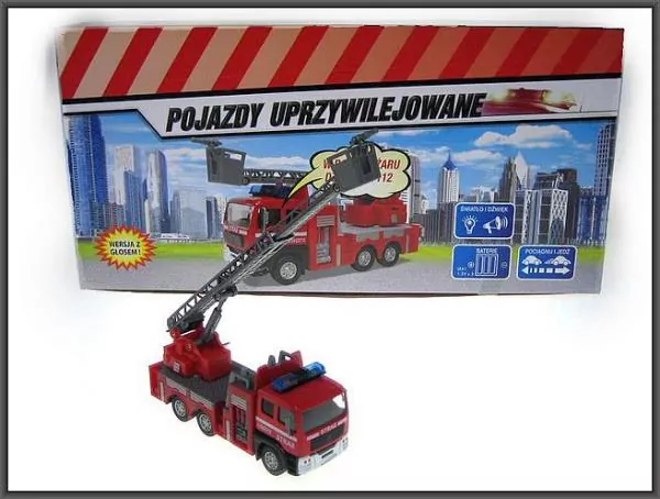 Hipo. Wóz strażacki z dźwiękiem i światłem, 14cm - tantis.pl