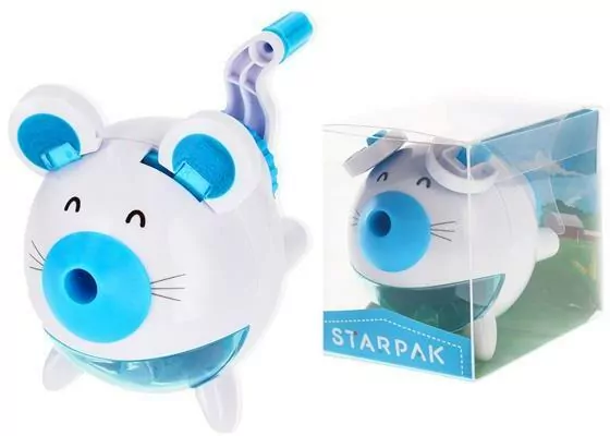 Temperówka plastikowa z korbką. Mysz - tantis.pl