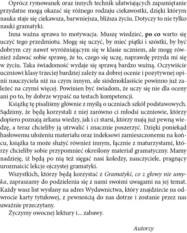 Gramatyka co z głowy nie umyka - tantis.pl