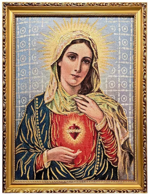 Obraz Haftowany Serce Maryi 32x42cm - tantis.pl