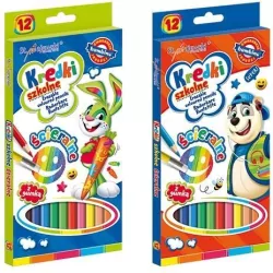 Kredki szkolne ścieralne Bambino. 12 kolorów