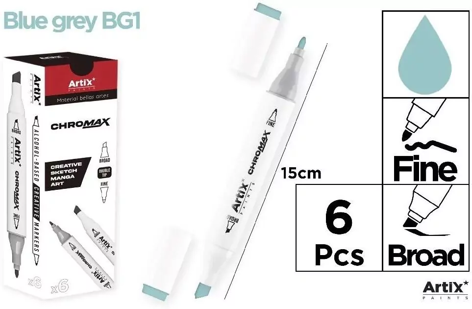 Marker Chromax z 2 końcówk. blue grey BG1 - tantis.pl