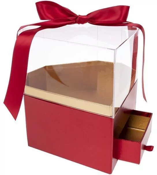 Pudełko Flower Box Diament czerwony ROZETTE - tantis.pl