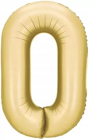 Balon foliowy cyfra 0 86cm złoty - tantis.pl