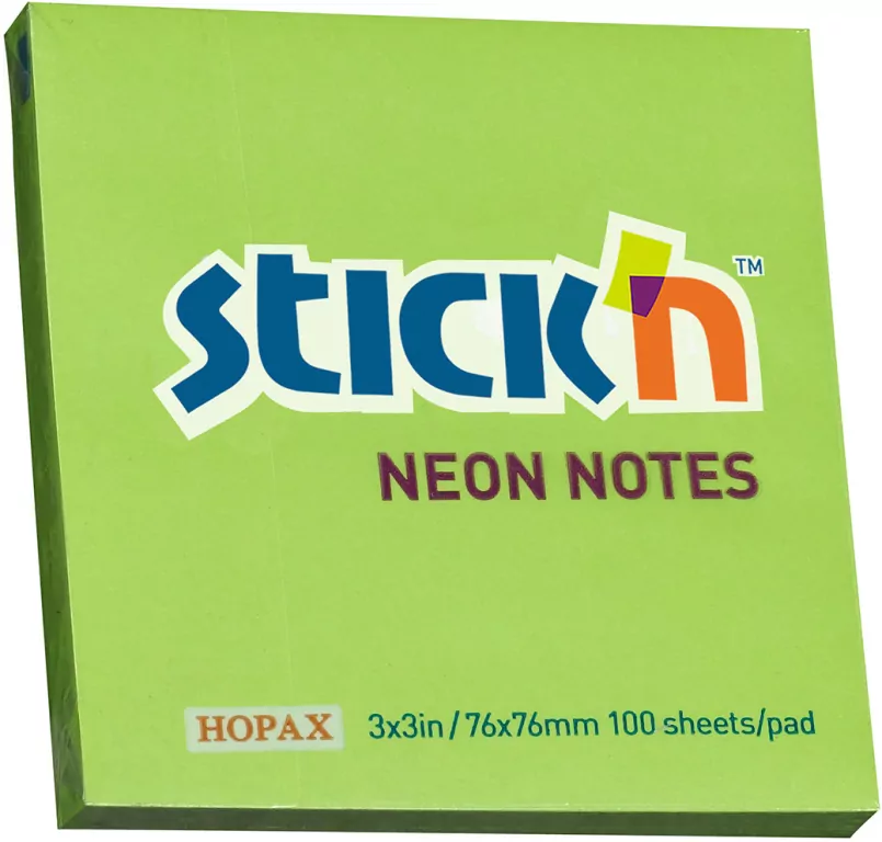 Notes samoprzylepny zielony neonowy - tantis.pl