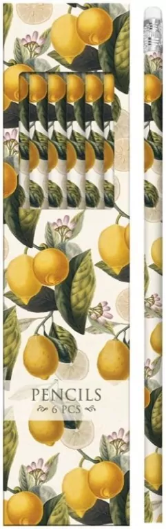 Ołówki ozdobne, cytryny.  Zestaw 6 sztuk - tantis.pl