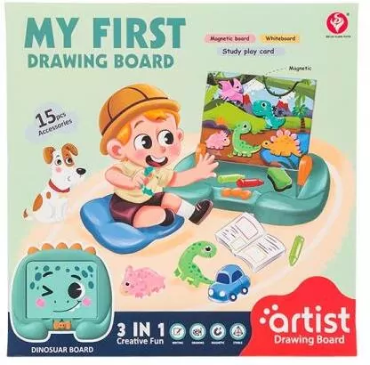 Tablica magnetyczna z akcesoriami 3w1 Dinozaury 399144 - tantis.pl