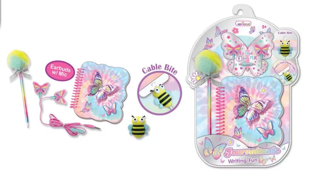 Słuchawki+kołozeszyt+długopis Motylki - tantis.pl
