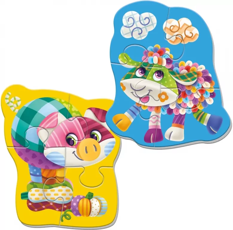 Miękkie magnetyczne puzzle Owca i Świnka - tantis.pl