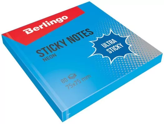 Bloczek samoprzylepny 75x75 niebieski 80 kartek