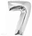 Balon foliowy cyfra 7 Beauty&Charm srebrna 92cm - tantis.pl