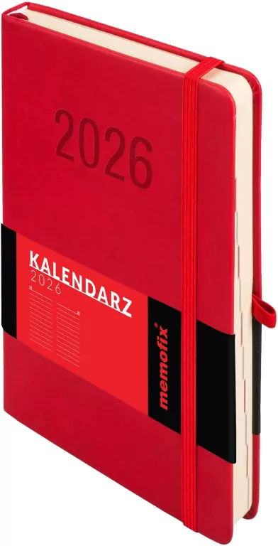 Kalendarz 2026 A5 Memofix DNS czerwony - tantis.pl