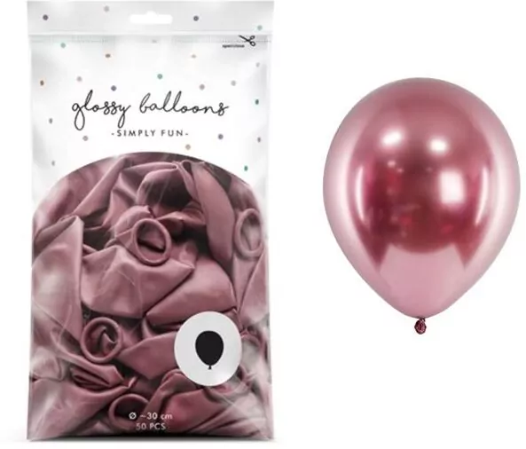 Balony Glossy różowe złoto 30cm - tantis.pl