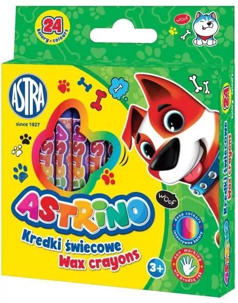 Kredki świecowe. 24 kolory. Astrino - tantis.pl