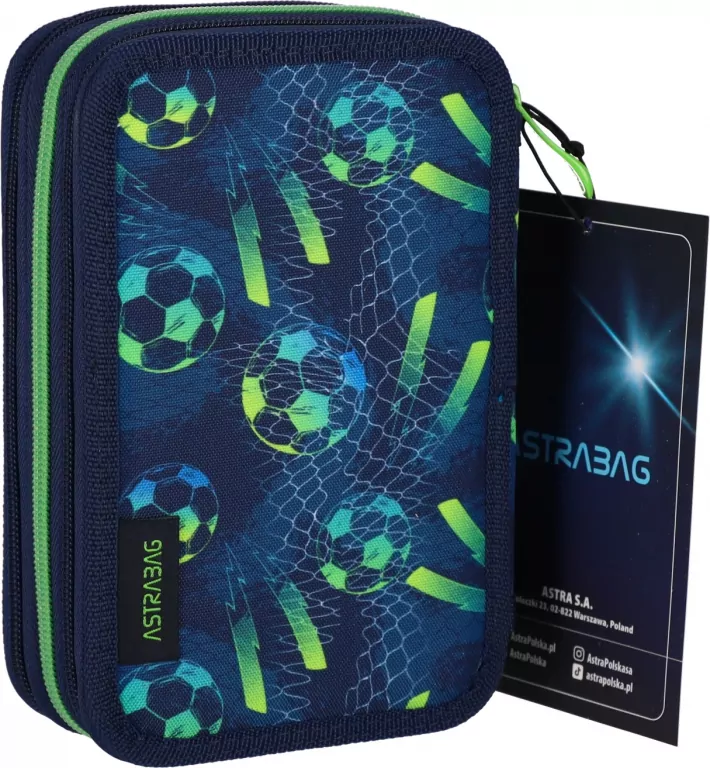 Piórnik potrójny z wyposaż. Jumbo Football ASTRA - tantis.pl