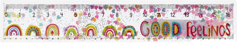 Linijka brokatowa Good Feelings 16 cm - tantis.pl