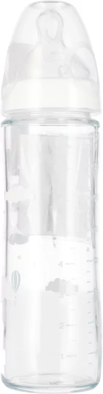 NUK. New Classic. Butelka ze smoczkiem. 240 ml. 0-6 miesięcy. - tantis.pl