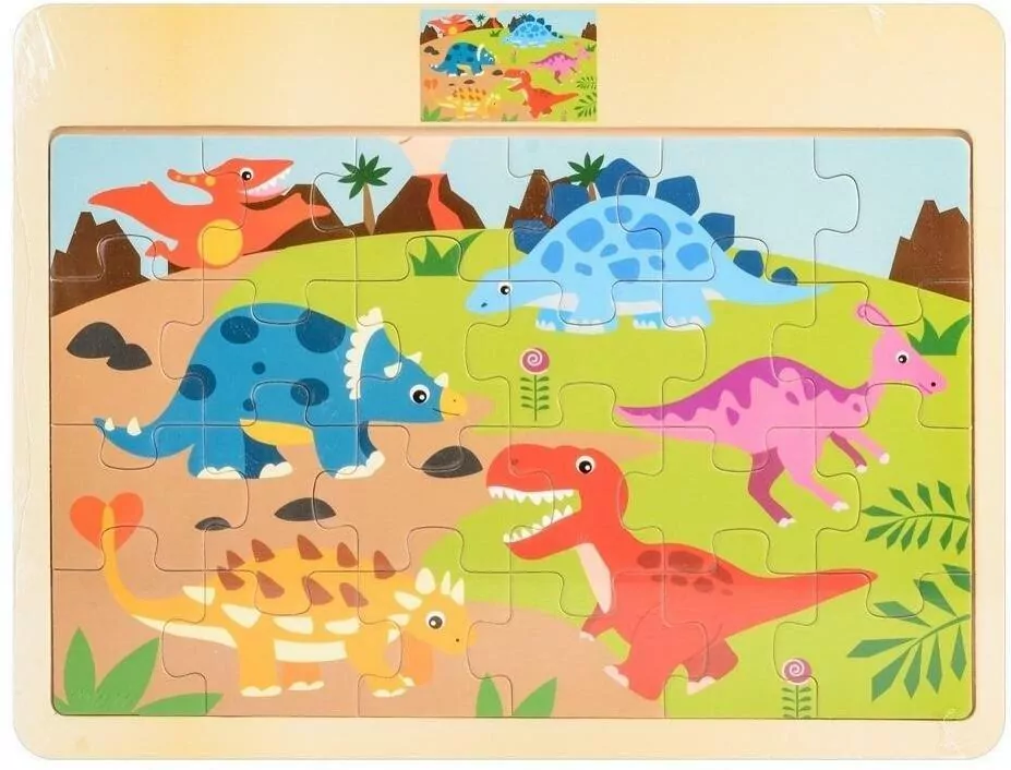 Układanka drewno - dino - tantis.pl