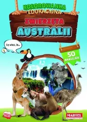Kolorowanka edukacyjna. Zwierzęta Australii z naklejkami