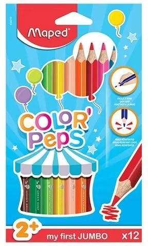 Kredki Colorpeps maxi trójkatne 12 kolorów MAPED - tantis.pl