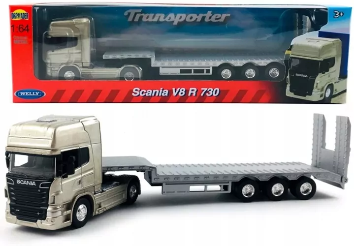 Tir Scania V8 R730 1:64 WELLY - tantis.pl