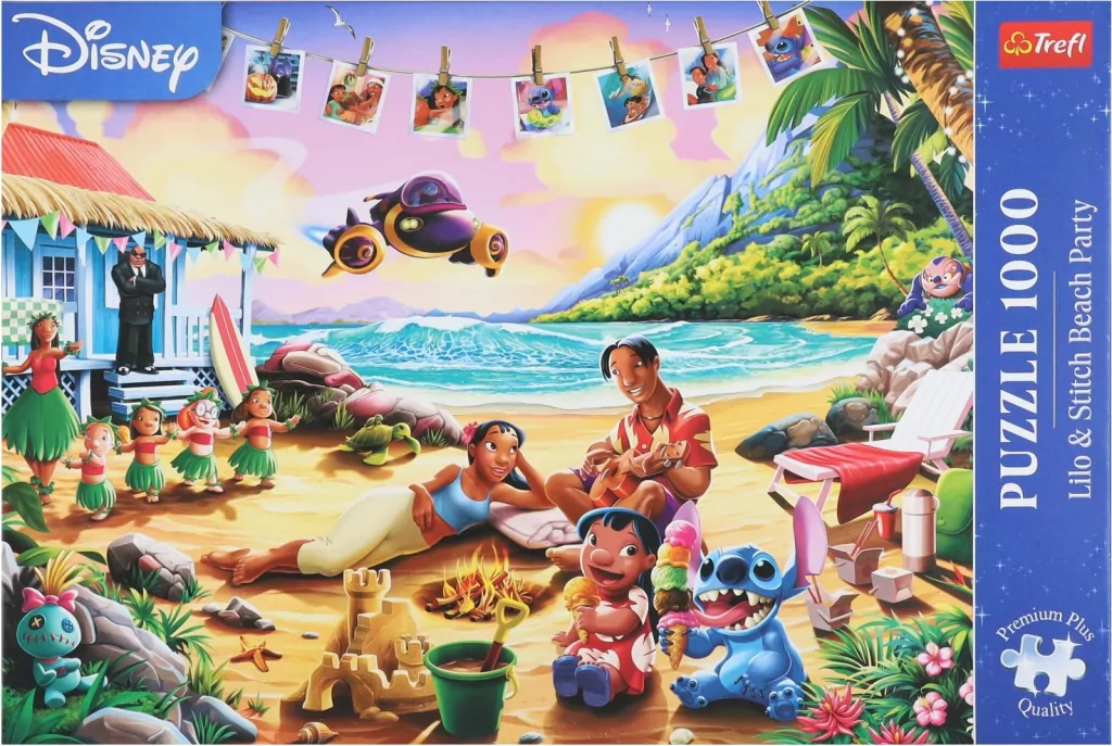 Puzzle 1000 Lilo&Stitch Impreza na plaży TREFL - tantis.pl