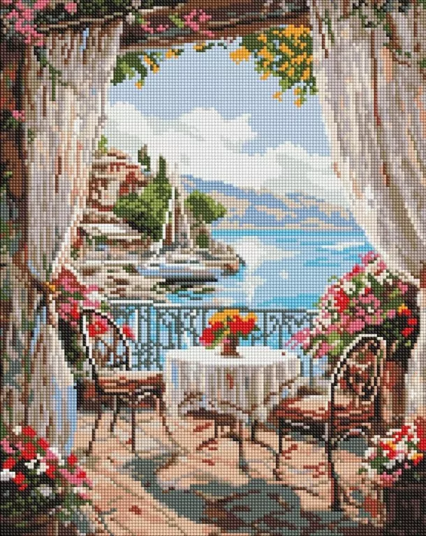 Diamentowa mozaika - Letnia weranda 40x50cm - tantis.pl