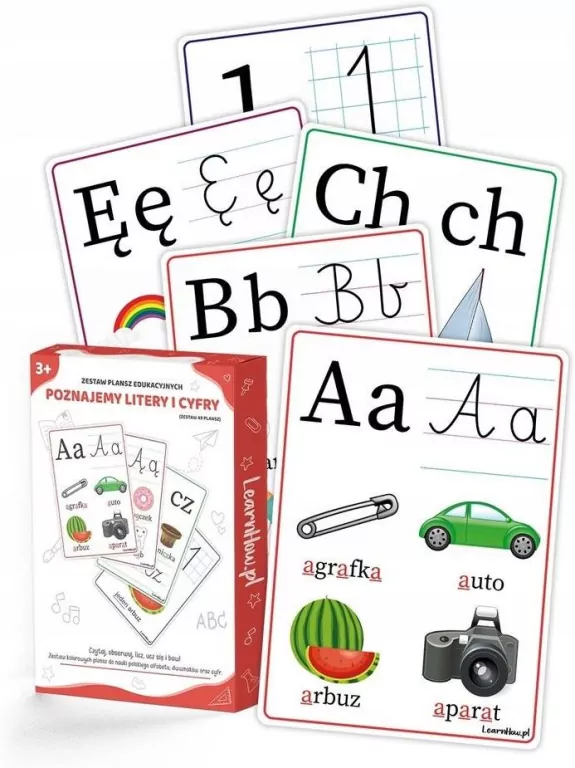 Plansze edu A5 - Poznajemy litery i cyfry. 49 kart - tantis.pl