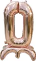 Balon foliowy stojący 0 rose gold 81cm - tantis.pl