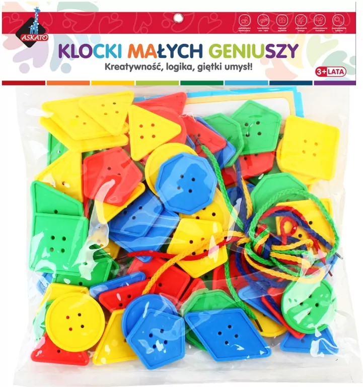 Klocki małych geniuszy. Guziki 106 elementów - tantis.pl