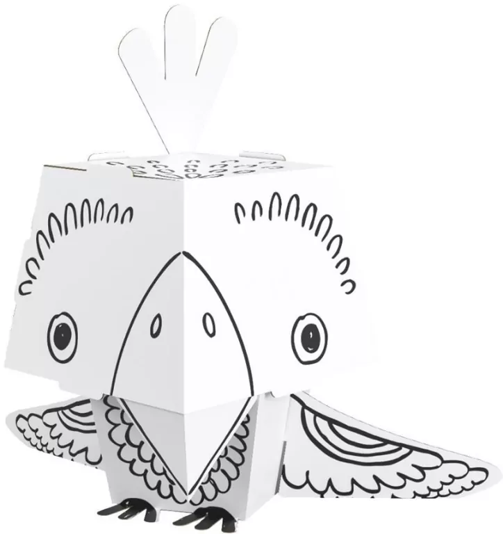 Papuga. Złóż i pokoloruj. Cube Head - tantis.pl